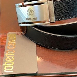 New Roberto Cavalli Classic Black Belt Italy made!